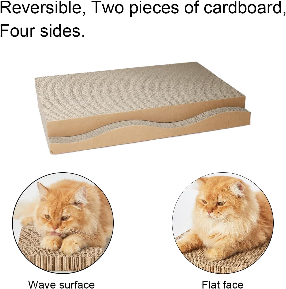 Cat Scratch Pad Cardboard Scratcher Box,2PCS in 1 Scratching Board for Indoor Cats,Reversible