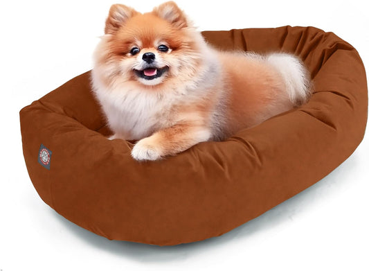 Majestic Pet 24 Inch Suede Shredded Memory Foam Mix Calming Small Dog Bed Washable 24 x 19 x 7