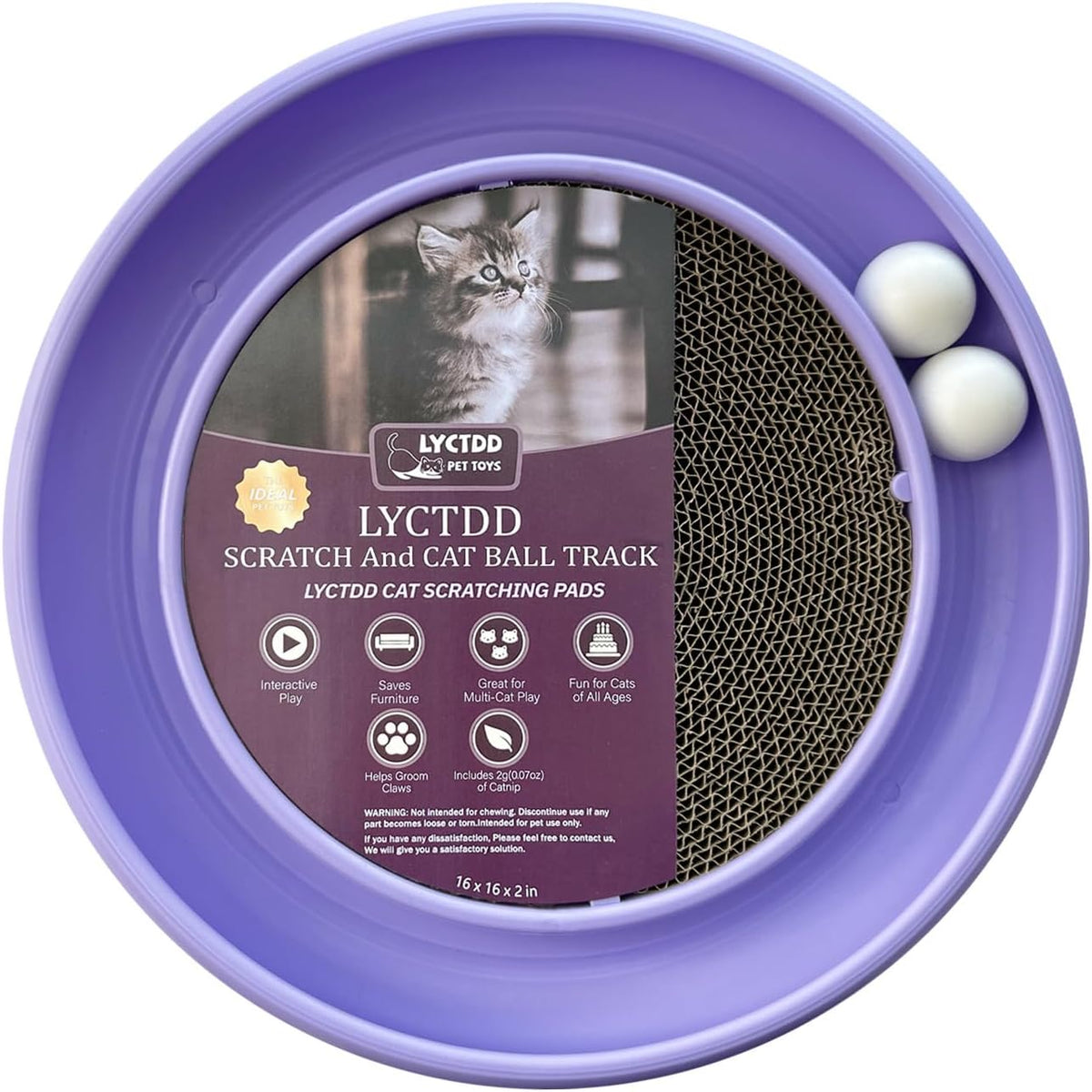 Interactive Cat Ball Track Toy for Indoor Cats, Cat Scratching Board & Exercise Set for Bored