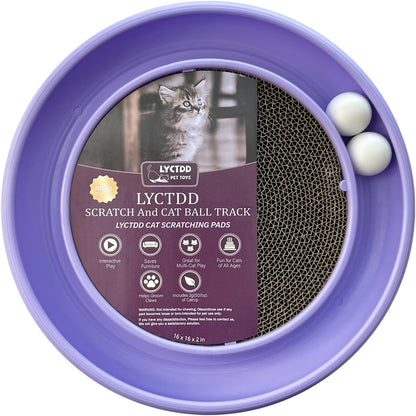 Interactive Cat Ball Track Toy for Indoor Cats, Cat Scratching Board & Exercise Set for Bored