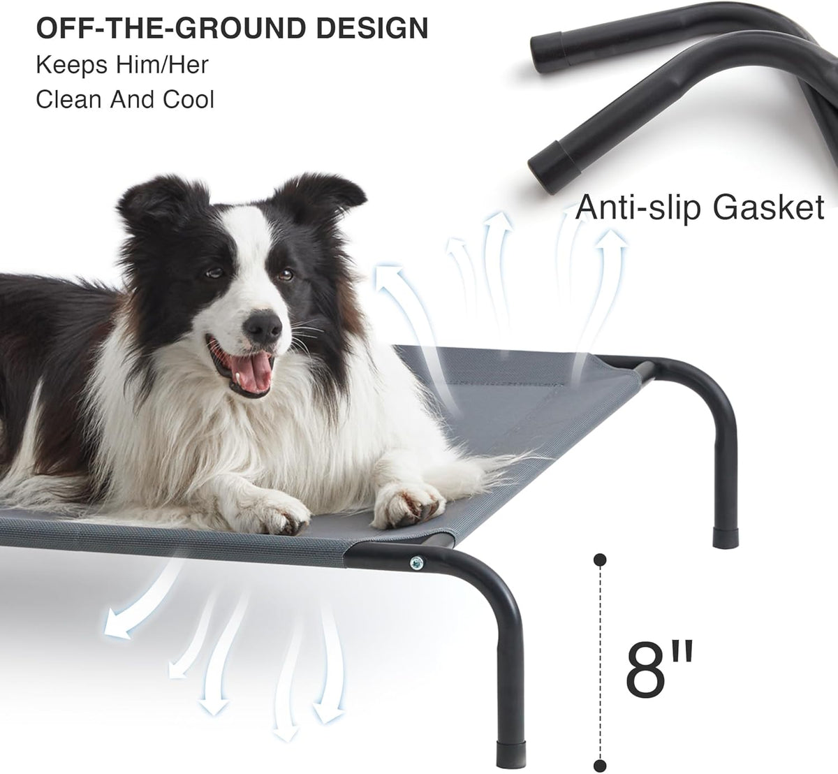 Love's cabin Elevated Cooling Dog Bed for Large Dogs, Portable Indoor & Outdoor Raised Pet Dog Cat