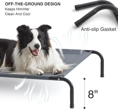 Love's cabin Elevated Cooling Dog Bed for Large Dogs, Portable Indoor & Outdoor Raised Pet Dog Cat