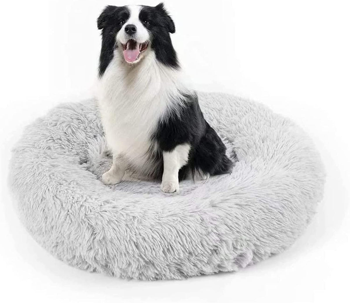 Dog Bed, Cat Calming Bed, Faux Fur Pillow Pet Donut Cuddler Round Plush Bed for Large Medium Small