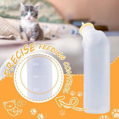 5Pack Kitten Bottle for Nursing Puppy Milk Kitten Bottles Feeding Kit Silicone Nipple for Newborn