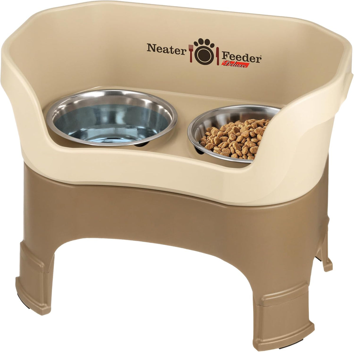 Neater Feeder Deluxe Mess Proof Dog Bowls Elevated for Large Dogs – Made in USA – No Spill Raised