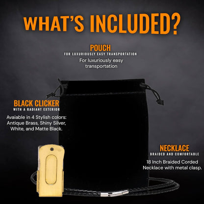 Gold Dog Clicker with Necklace - Clickers for Pet Training - Dog Training & Behavior Aids Easy to