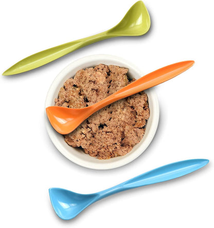 PetBonus 3-Pack Pet Food Can Spoon, Dog Cat Food Spoons, Long Handle Special Curved Design
