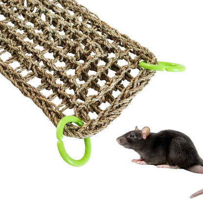 Rat Climbing Toys, 39 x 7 inch Small Animals Seagrass Mat Toy, Cat Climbing Toys, Natural Seagrass