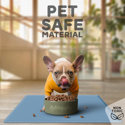 Dog Food Mat - Raised Edges Dogs Mat for Food and Water Prevent Spill, Waterproof Cat Food Mats
