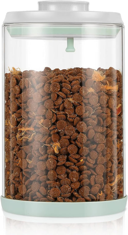 Dog Treat Container Airtight Jar 2.2Qt/2L, Glass Food Jars with One-Touch Lid for Dog or Cat
