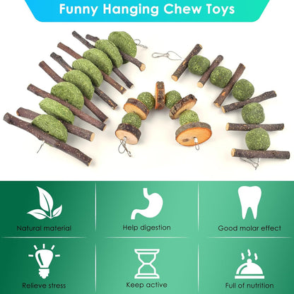 ERKOON Bunny Chew Toys, Rabbit Chew Toys for Teeth Grinding, Improve Dental Health, 100% Natural