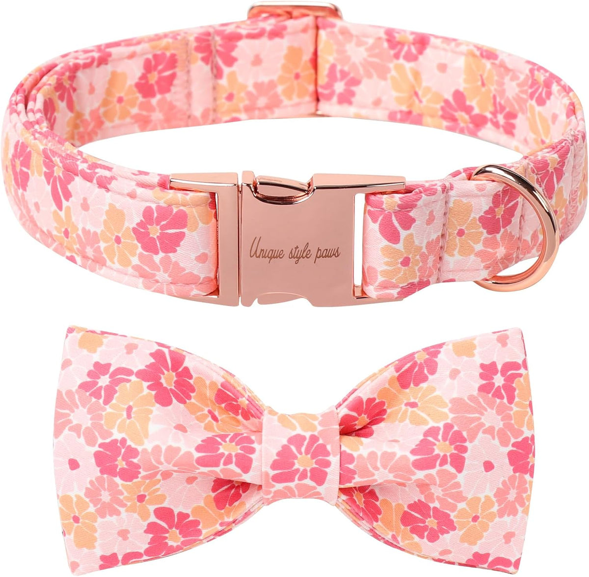 Unique style paws Cartoon Dog Collar with Bow Spring Summer Puppy Collar with Flower for Small