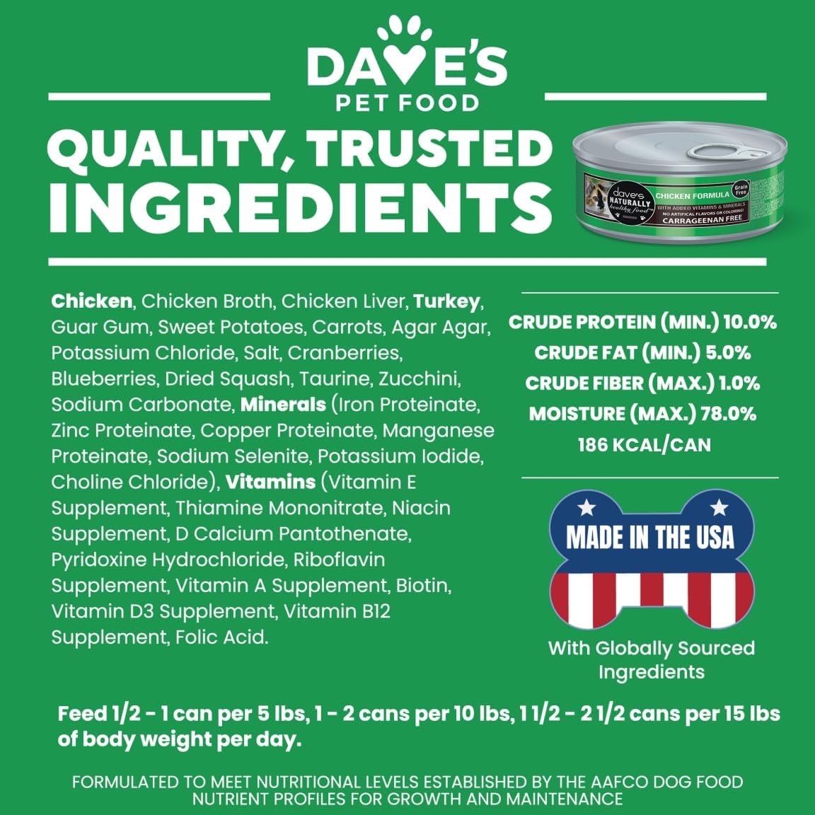 Dave's Pet Food Grain Free Wet Cat Food Pate (Chicken Formula), Made in USA Naturally Healthy