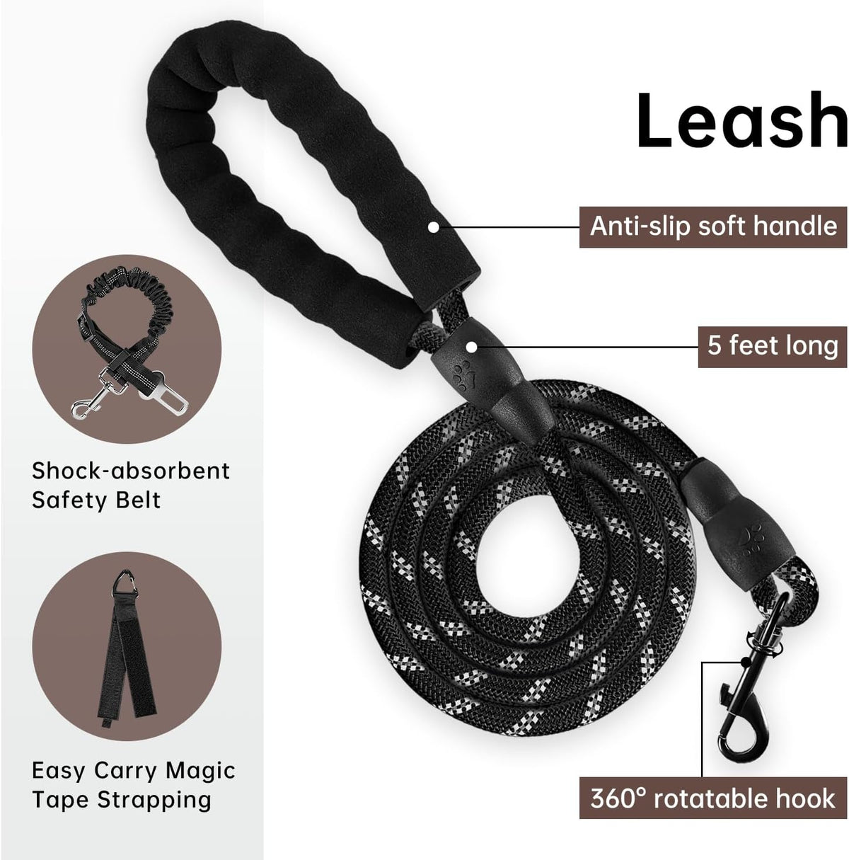 IVY&LANE No Pull Dog Harness with Leash Set, Reflective No Choke Pet Vest,Adjustable Oxford Dog