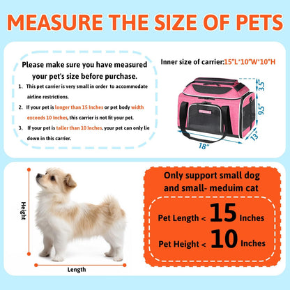 Petskd Top-Expandable Pet Carrier 18x13x9.5 Inches Southwest Airline Approved, Soft-Sided Carrier