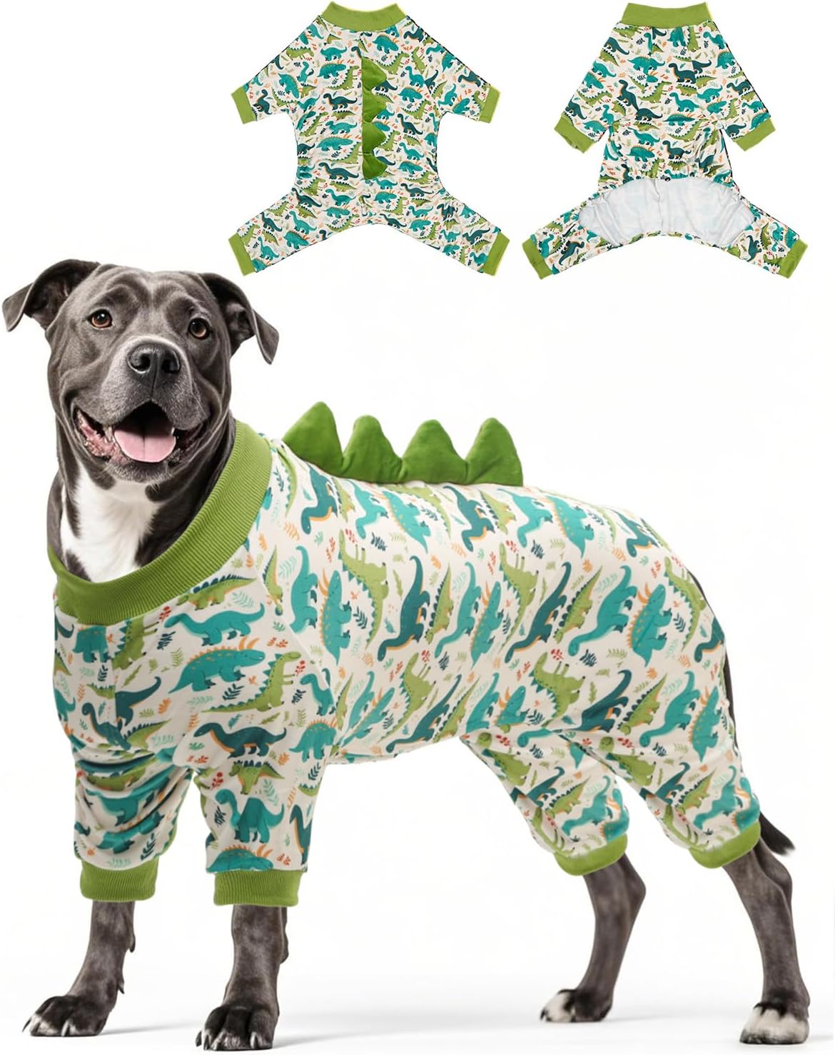 CuteBone Dinosaur Costume Dog Pajamas, Stretchy Spandex Crystal Velvet Sleepwear Coat for Small