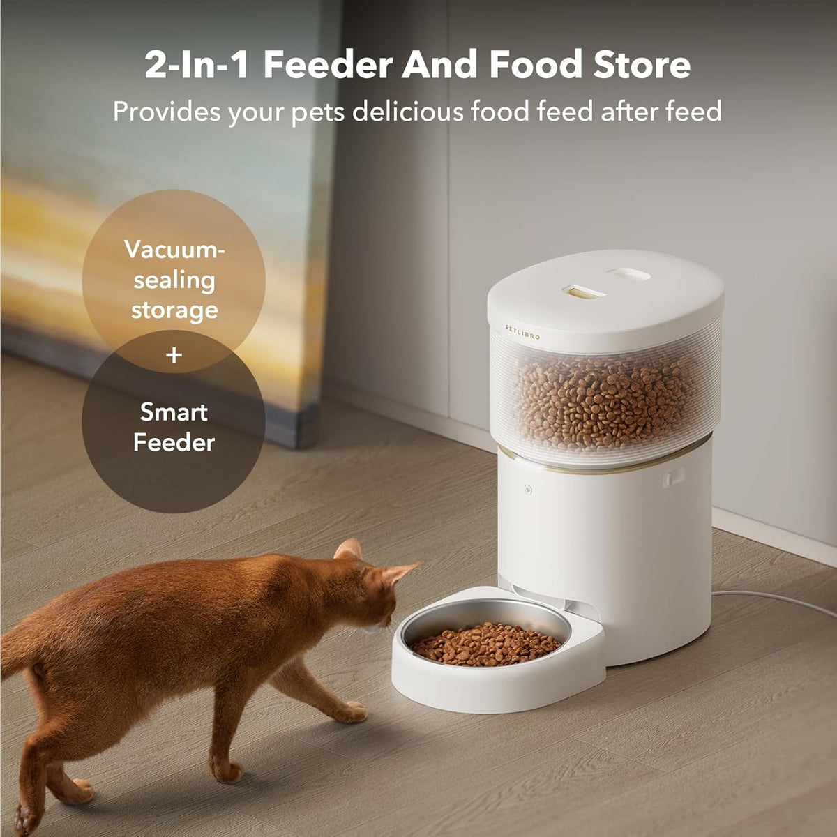 PETLIBRO Automatic Dog Feeder, 5G Wi-Fi 8L Large Dog Food Dispenser with Vacuum-Sealed Cat Feeder