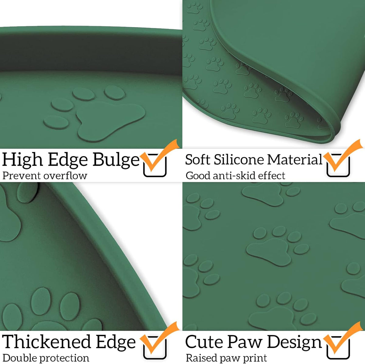 KPWACD Pet Placemat for Dog and Cat, Anti-Slip Waterproof Dogs Feeding Bowl Mat Prevent Food and
