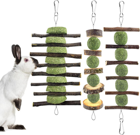 ERKOON Bunny Chew Toys, Rabbit Chew Toys for Teeth Grinding, Improve Dental Health, 100% Natural