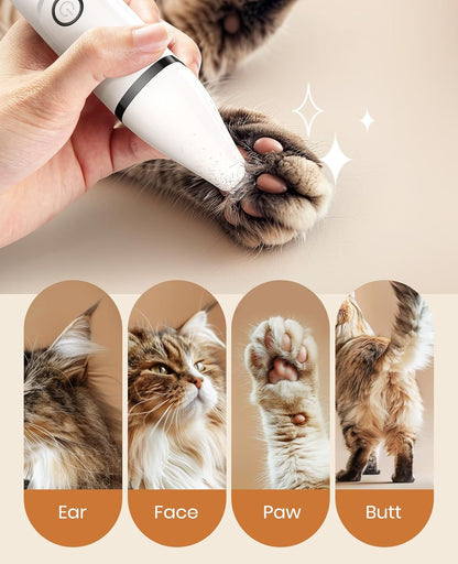 oneisall Cat Grooming Kit, 3 in 1 Quiet Cat Clippers for Thick Matted Paw Hair Trimmer, Heavy Coat