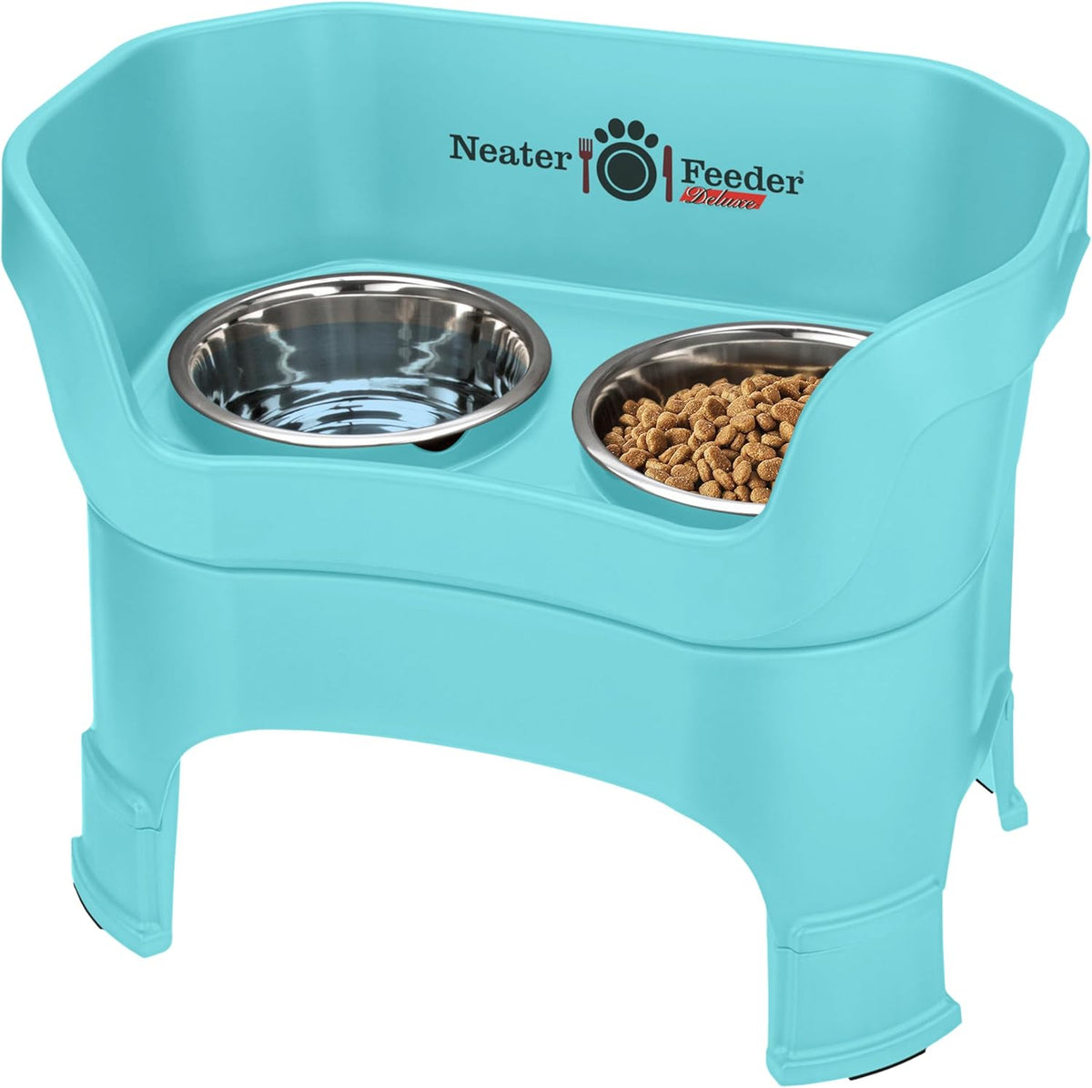 Neater Feeder Deluxe Mess Proof Dog Bowls Elevated for Large Dogs – Made in USA – No Spill Raised