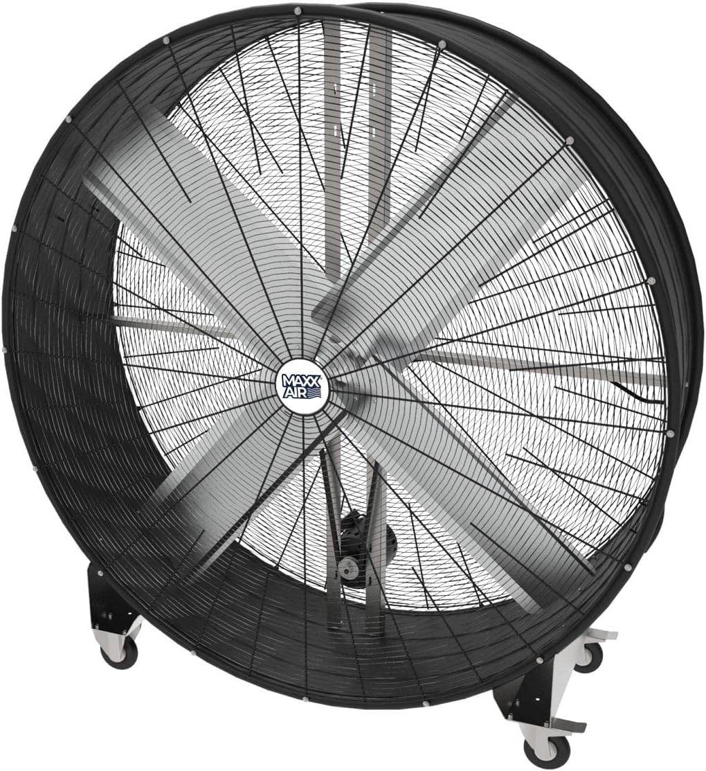 Maxx Air 60 Inch High Velocity Industrial Belt Drive Drum Fan | Heavy Duty Barrel Fan with Durable