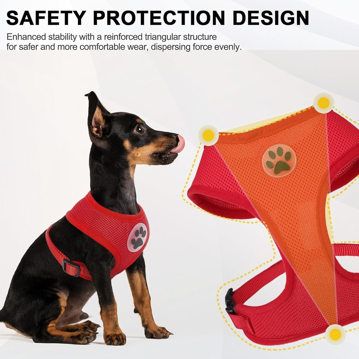 BINGPET No Pull Dog Harness - All Weather Mesh Step-in Vest for Small Dogs, Breathable Mesh Puppy &