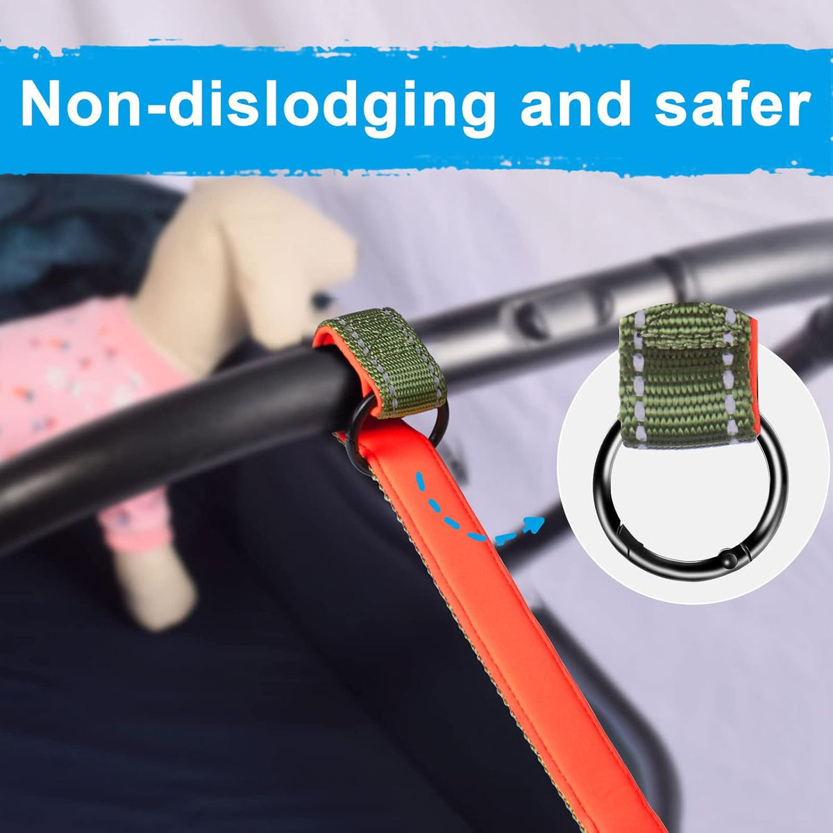 PetBonus Short Dog Leash, Safety Wrist Strap for Retractable Dog Leash, Reflective Design and