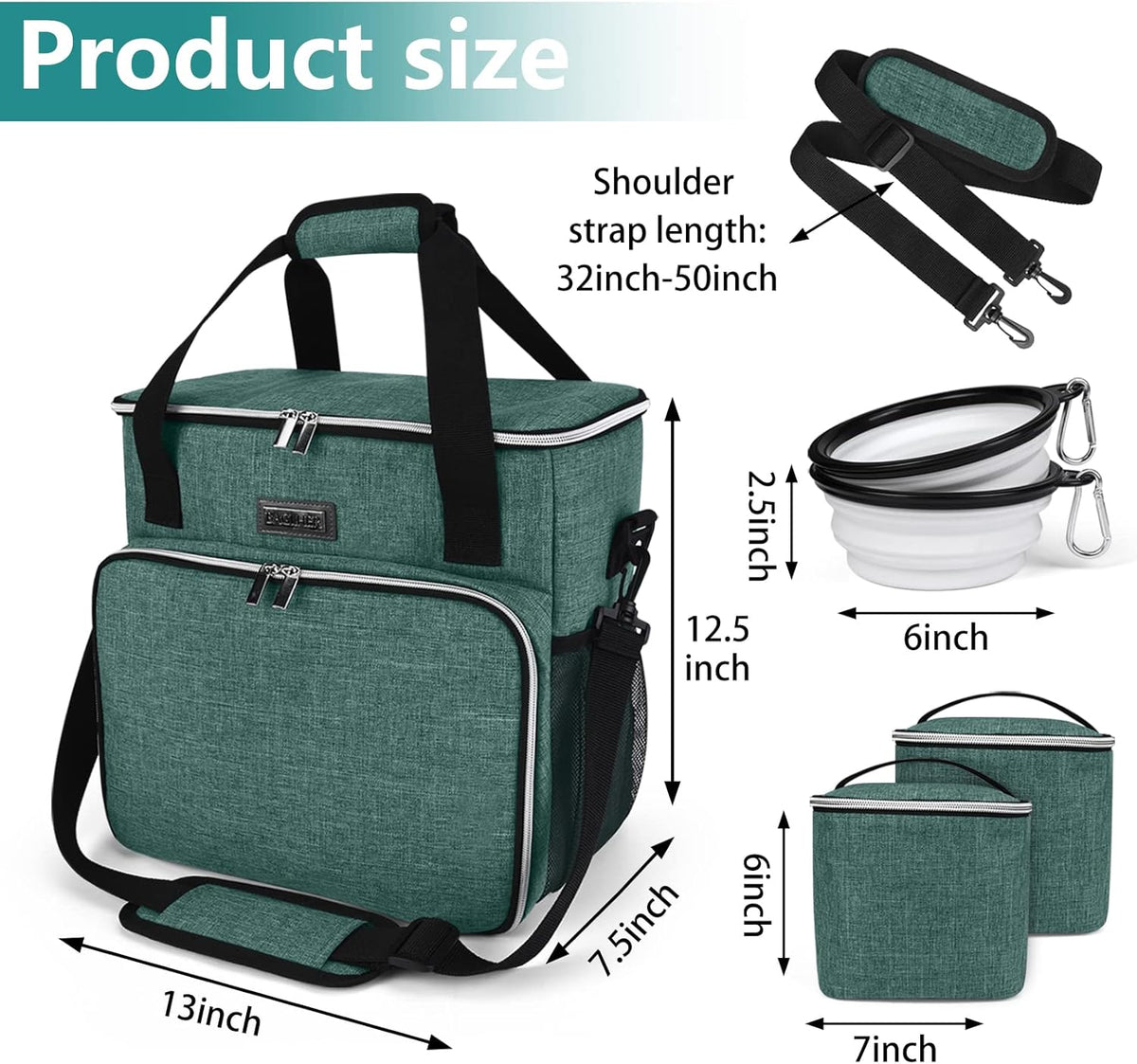 BAGLHER Pet Travel Set Airline-Approved Carrier for Small/Medium Cats & Dogs + Travel Bag with Food