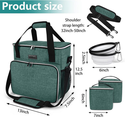 BAGLHER Pet Travel Set Airline-Approved Carrier for Small/Medium Cats & Dogs + Travel Bag with Food