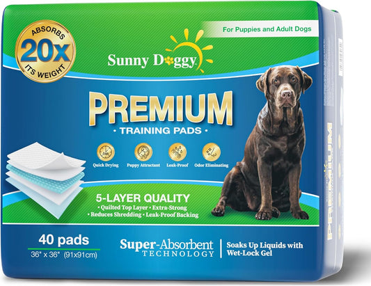 Pee Pads for Dogs Extra Large 36”x 36”, 40 Count Puppy Pads Pet Training Pads Disposable Upgraded