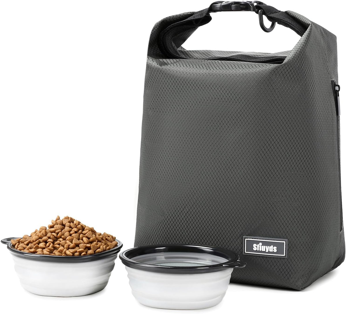 Waterproof Pet Food Storage Bag,Dog Food Container 20 lb w/2PCS Collapsible Dog Travel Bowls and