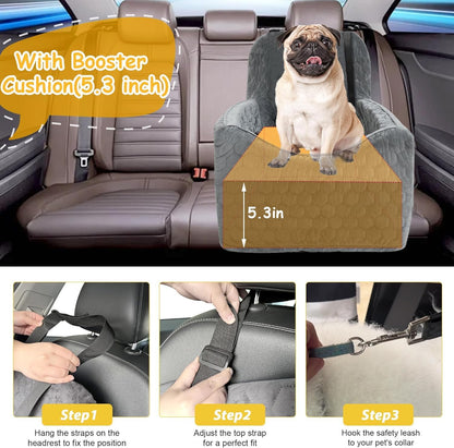 Dog Car Seat for Small/Medium Dogs, Memory Foam Dog Booster Seat, Travel Safety Per Car Seat with