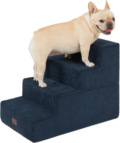 EHEYCIGA Dog Stairs for Bed 18" H, 4-Step Dog Steps for High Bed, Pet Steps for Small Dogs and
