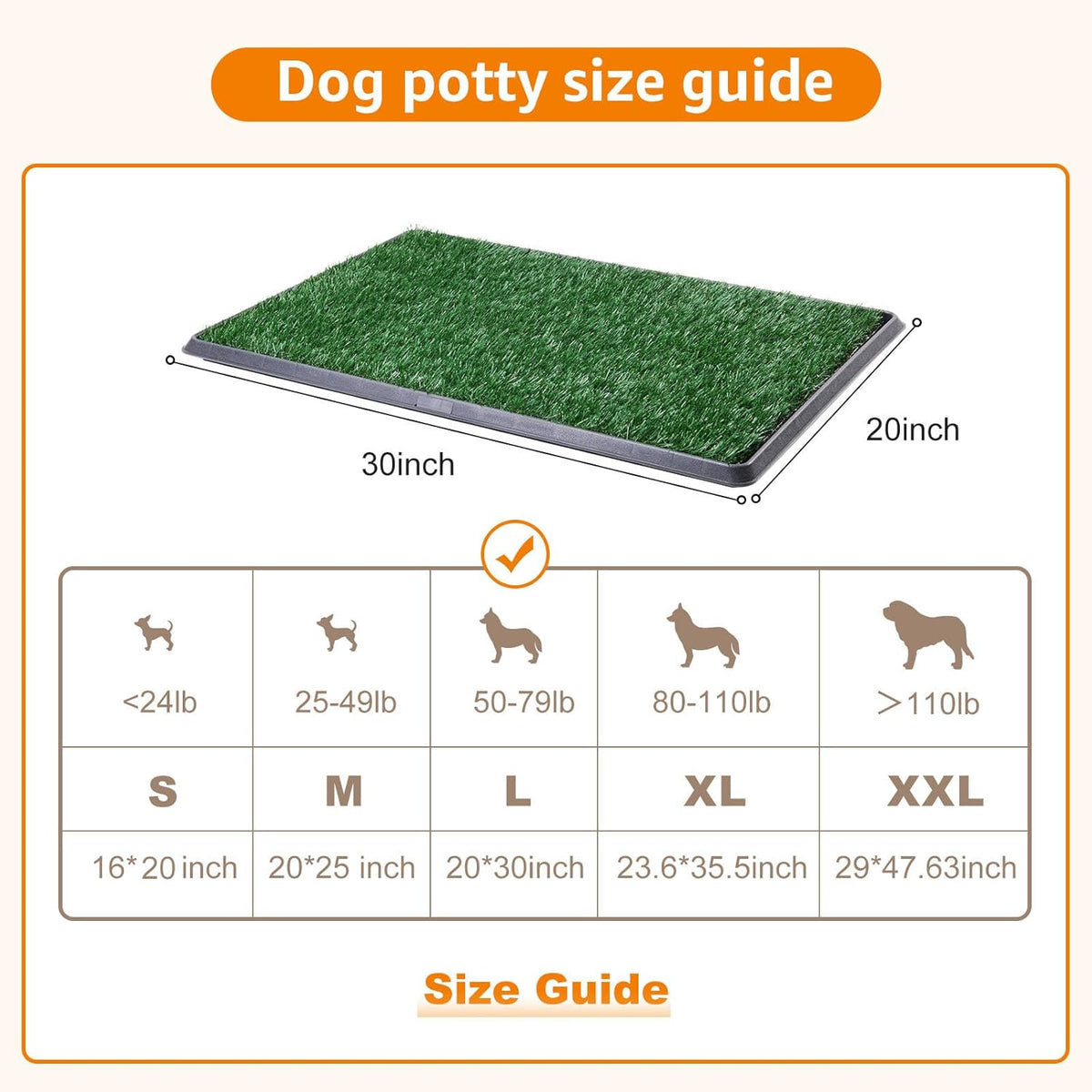 LOOBANI Dog Grass Pad with Tray - Dog Litter Box - Indoor Potty for Apartment and Patio Training