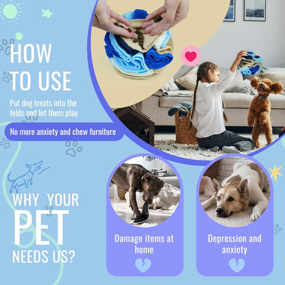 Pet Snuffle Ball, Puzzle Sniffing Interactive Dog Ball for Blind Dogs Training Stress Relief Dog
