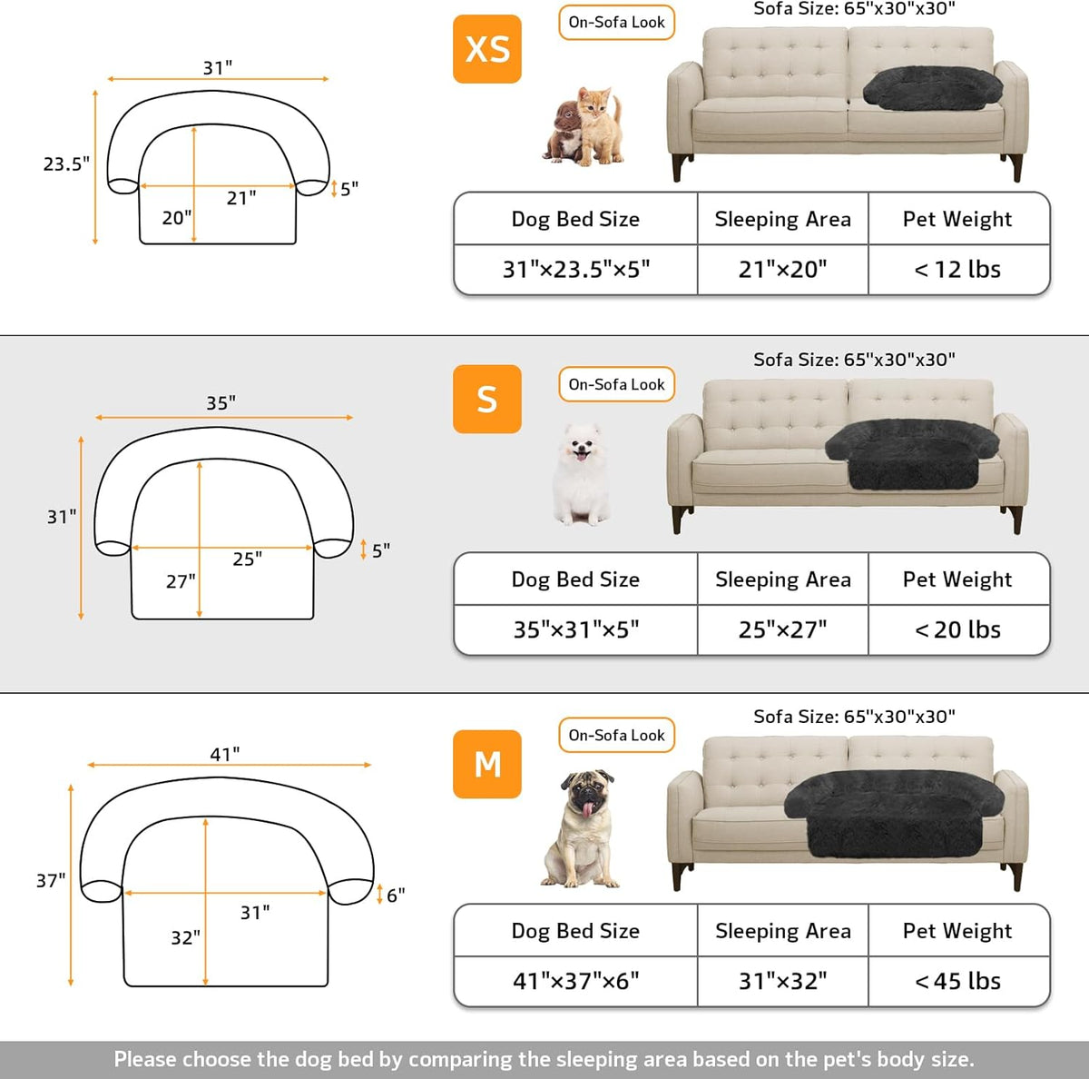 Calming Dog Bed Fluffy Plush Dog Mat for Furniture Protector with Removable Washable Cover for