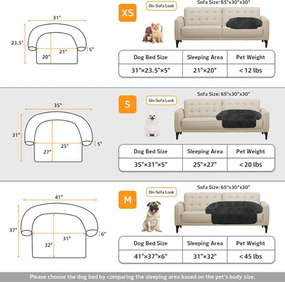 Calming Dog Bed Fluffy Plush Dog Mat for Furniture Protector with Removable Washable Cover for