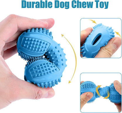LUKITO Dog Chew Toys 3 Pack for Aggressive Chewers, Multifunctional Teeth Cleaning and Gum Massage