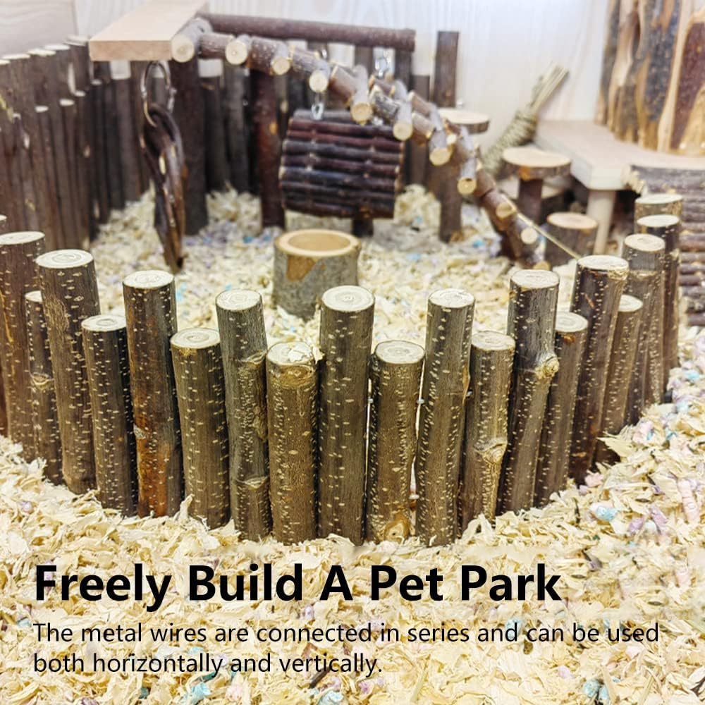 Flexible Hamster Wooden Bridge, 11.8In Hamster Fence, Wooden Sticks for Hamster Cage Decor And