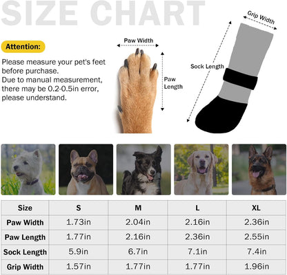 SCENEREAL Anti Slip Dog Boots & Paw Protectors for Hardwood Floor, Extended Dog Socks to Prevent