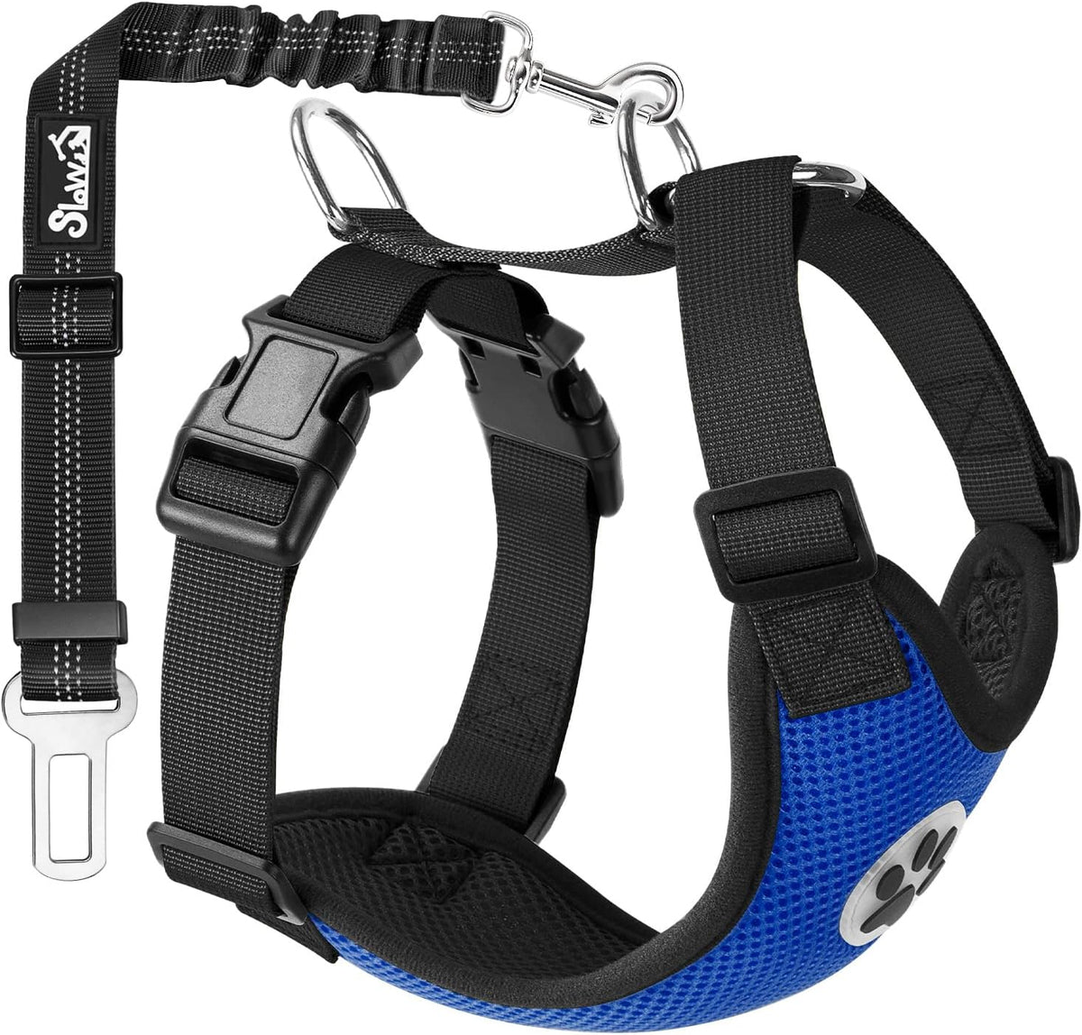 SlowTon Dog Seat Belt Harness for Car, Dog Car Harness Adjustable Mesh Breathable & Dog Seatbelt