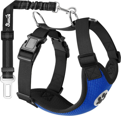 SlowTon Dog Seat Belt Harness for Car, Dog Car Harness Adjustable Mesh Breathable & Dog Seatbelt