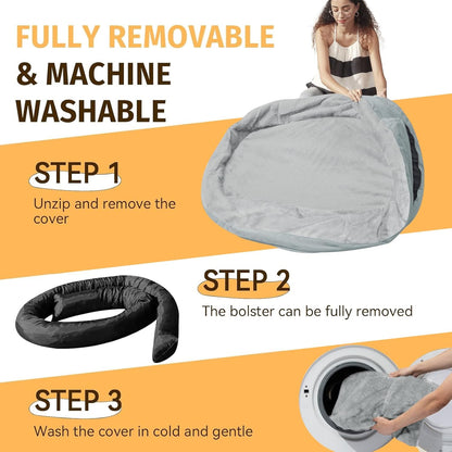 Orthopedic Waterproof Large Dog Bed: Memory Foam Washable Dog Bed with Bolsters - XL Removable