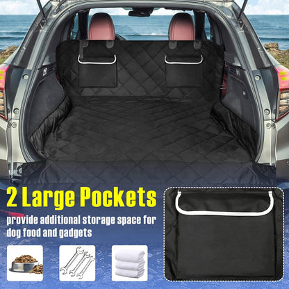 F-color SUV Cargo Liner for Dogs, Waterproof Pet Cargo Cover Dog Seat Cover Mat for SUVs Sedans