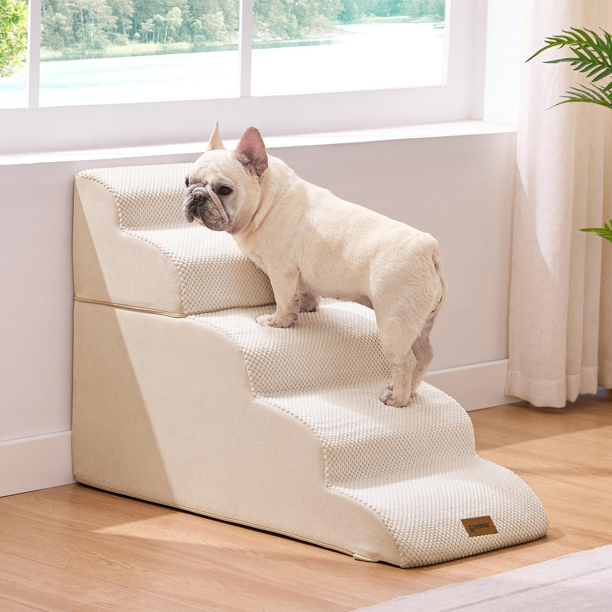 Dog Stairs for High Beds - Pet Stairs Ramp for Couch, 35D Foam Dog Steps for Small to Large Pets