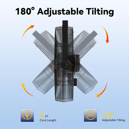 14 Inch Wall Fan Pro Series - Waterproof Motor High Velocity Wall Mount Fans for Commercial