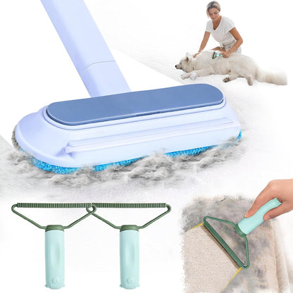 Multifunctional Pet Hair Remover,2 Pcs Carpet Scraper,4 in 1 Dog Hair Remover, Reusable Cat Hair