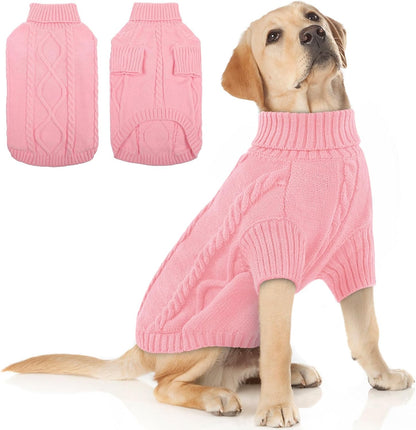 Queenmore XXL Dog Sweaters,Large Dog Sweater for Pitbull Doberman,Warm Turtleneck Knitted Big Pet