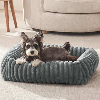 Dog Beds for Small Dogs, Washable Orthopedic Dog Bed with Removable Cover, Rectangle Soft Calming